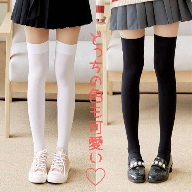 ニーハイソックス 黒 ブラック ニーハイ 普段着 パーティー コスプレ 制服_画像4