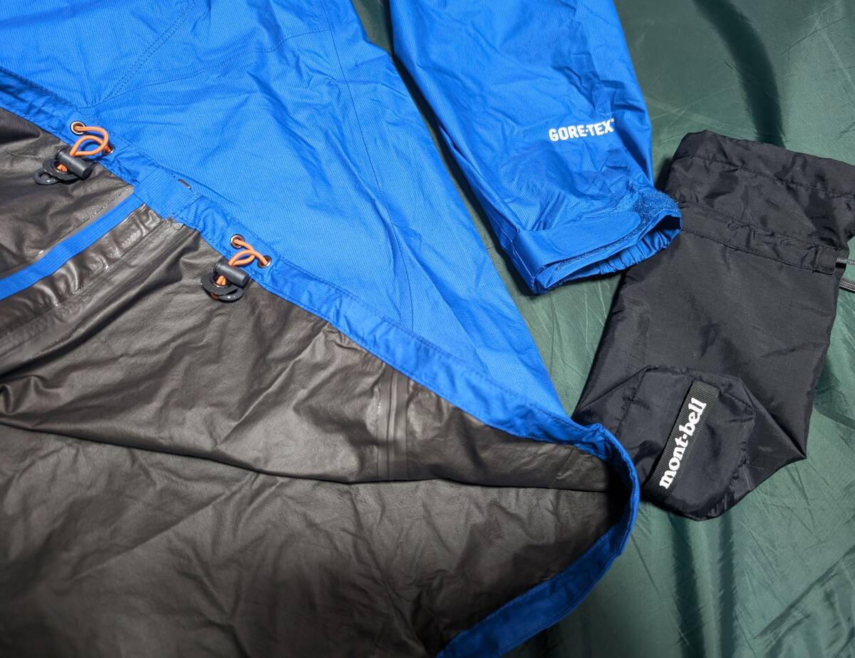 極美品★mont-bell モンベル スタッフバッグ付 防風/防水 GORE-TEX ゴアテックス トレントフライヤー ジャケット & パンツ 上下 M_画像3