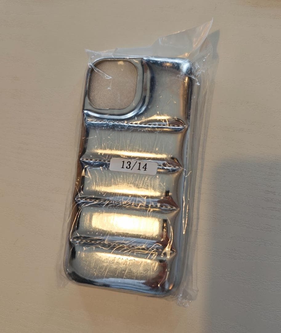 【シルバー】iPhone 13 14 ケース Y2K メタリック調_画像3