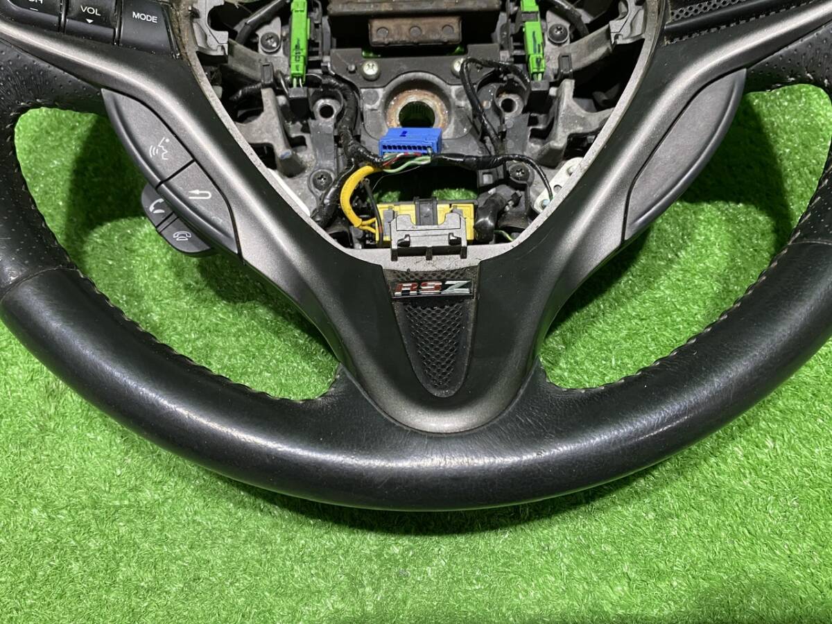ストリーム RN8 RSZ 純正 ステアリング ハンドル 黒 レザー RN6 RN7 RN9 。。。5364_画像5