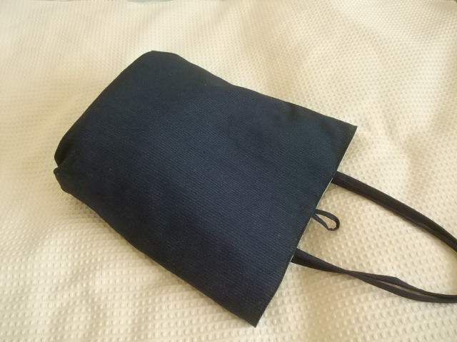 即決☆ハンドメイド　猫とお花のトートバック　ネイビー　送料185円_画像10