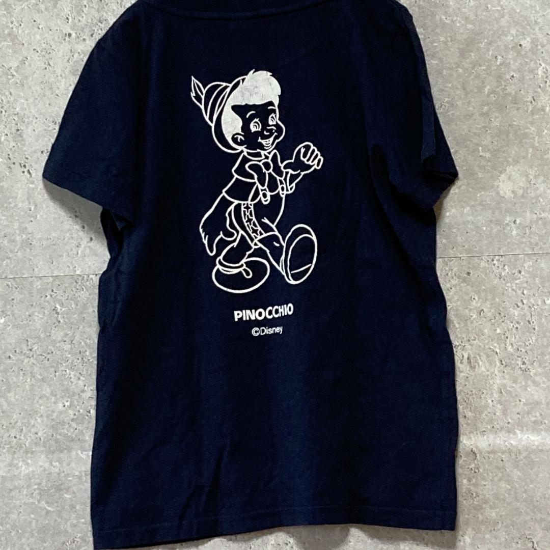 【Disney】ディズニー(F)ピノキオプリントTシャツ*半袖*綿100%*紺_画像2