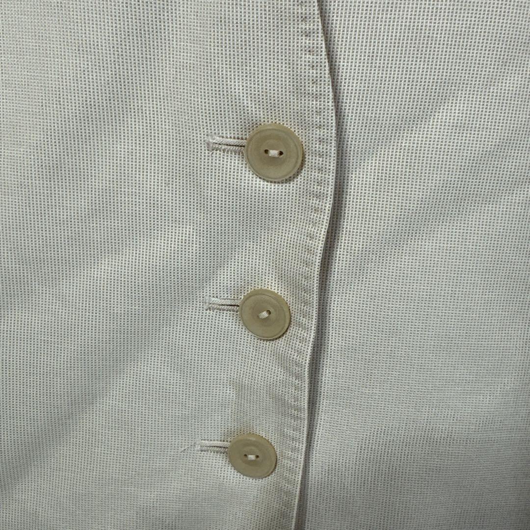 【DAKS】ダックス(9AR)ノーカラジャケット*コットン100%*裏ストライプ_画像5