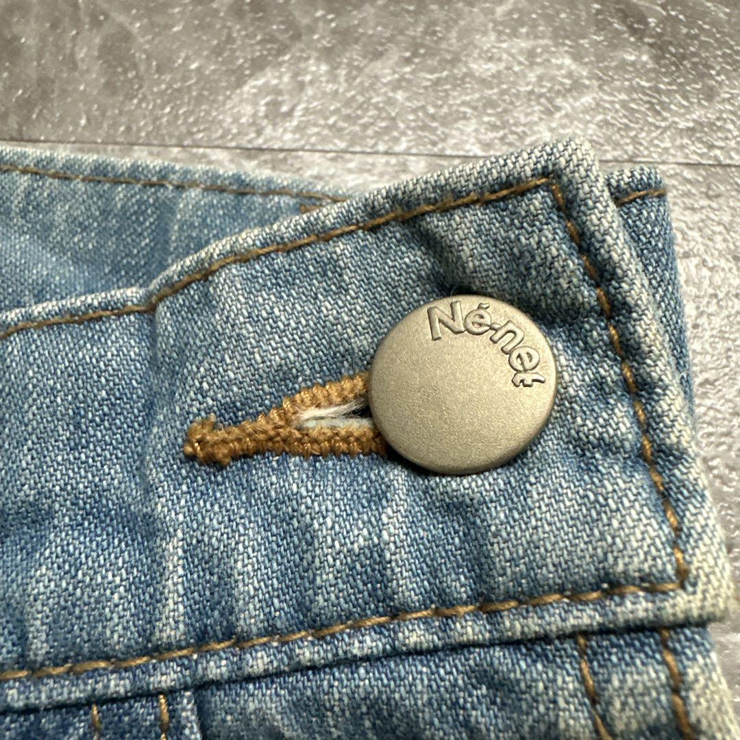 【Ne-net】ネネット（M相当）バギーパンツ＊ワイドパンツ＊花柄刺繍＊ロゴ＊_画像7