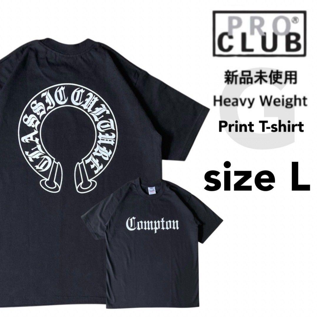 新品未使用 プロクラブ ヘビーウエイト プリント 半袖 Tシャツ 黒 L G柄_画像1