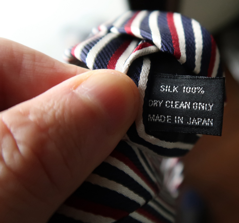 TOMORROWLAND シルクネクタイ　ストライプ　ネイビー　ワインレッド_画像4