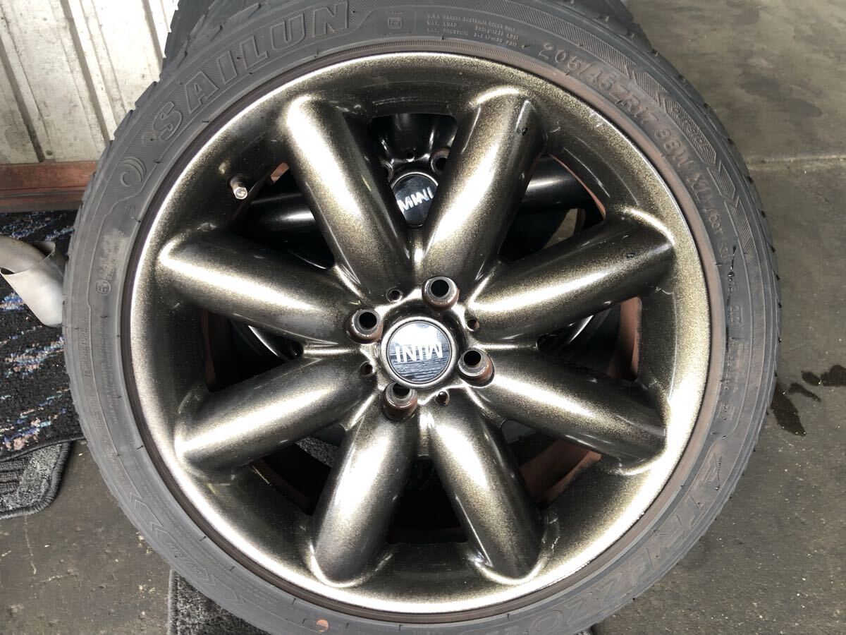 BMW MINI Mini Cooper S aluminium 17 дюймовый 4 шт. комплект царапина, безграничный потерто шина есть паз автограф сверху 4mm 2021 205/45R17 колпак повреждение 