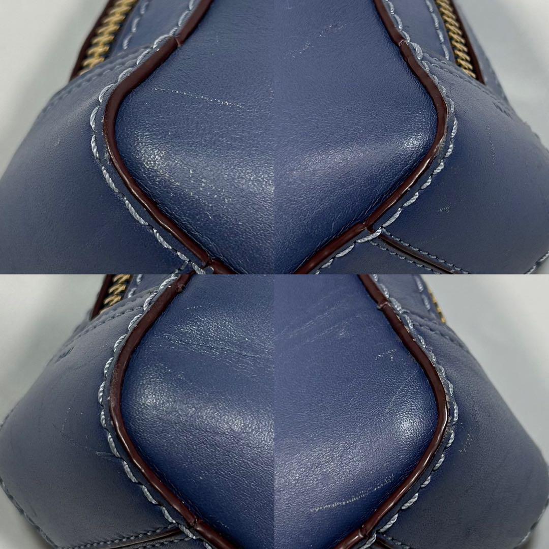 【極美品】COACH コーチ メトロポリタン スリム 2way ビジネスバッグ トートバッグ ショルダーバッグ レザー ブルー 青 A4可 大容量_画像3