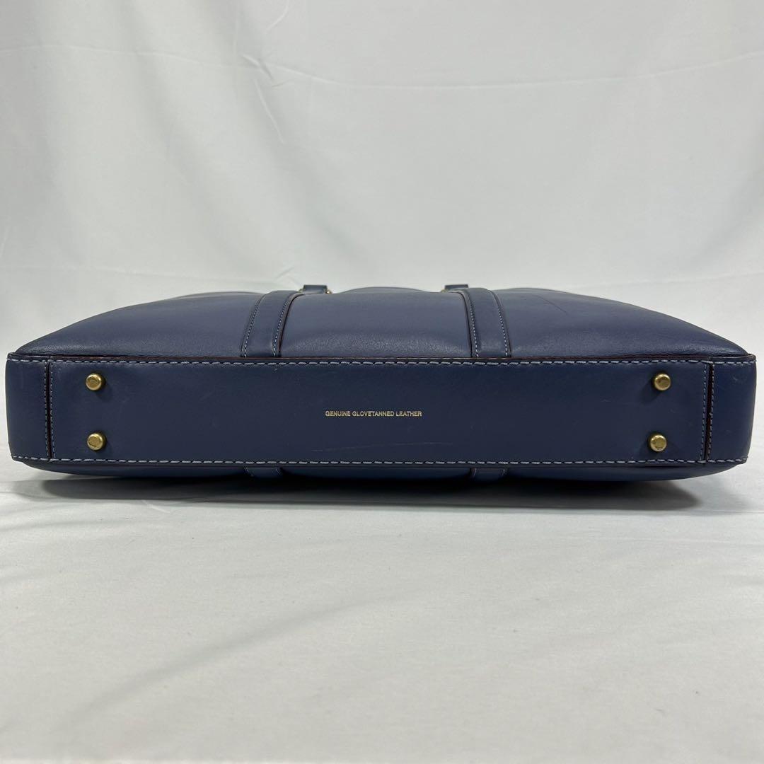 【極美品】COACH コーチ メトロポリタン スリム 2way ビジネスバッグ トートバッグ ショルダーバッグ レザー ブルー 青 A4可 大容量_画像6