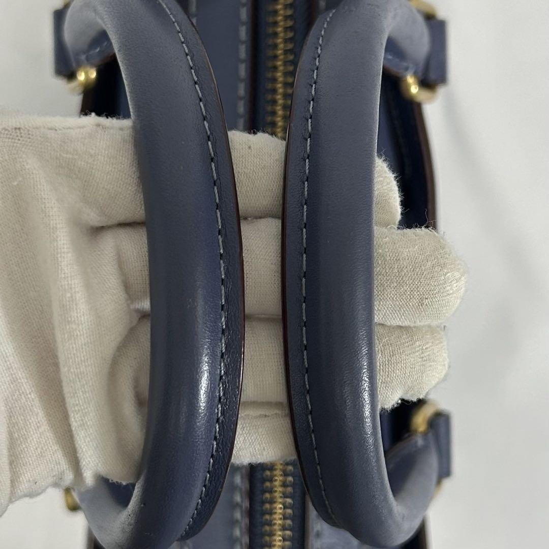 【極美品】COACH コーチ メトロポリタン スリム 2way ビジネスバッグ トートバッグ ショルダーバッグ レザー ブルー 青 A4可 大容量_画像9