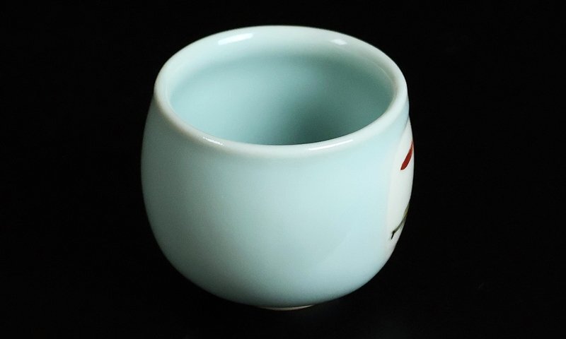 [ три . маленький flat 2 ] высокого класса произведение селадон бобы ... документ большие чашечки для сакэ человек национальное достояние вместе коробка гарантия 17059