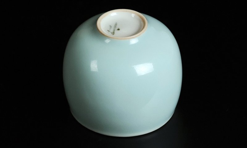 [ три . маленький flat 2 ] высокого класса произведение селадон бобы ... документ большие чашечки для сакэ человек национальное достояние вместе коробка гарантия 17059