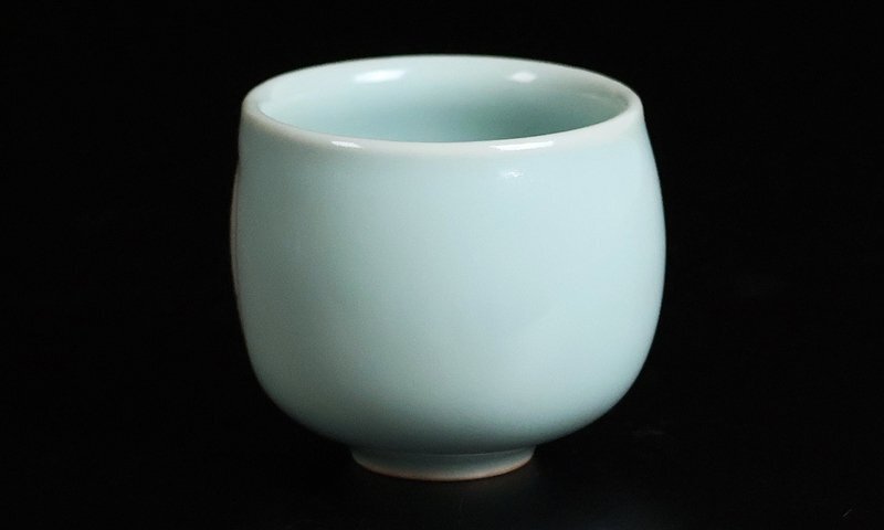 [ три . маленький flat 2 ] высокого класса произведение селадон бобы ... документ большие чашечки для сакэ человек национальное достояние вместе коробка гарантия 17059