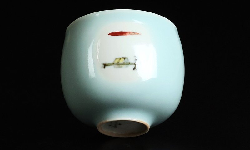 [ три . маленький flat 2 ] высокого класса произведение селадон бобы ... документ большие чашечки для сакэ человек национальное достояние вместе коробка гарантия 17059