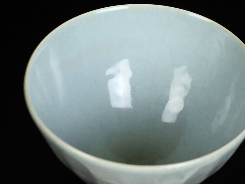 [ река ..] высокого класса произведение селадон чашка шт выставка [ тихий .] лот произведение!. 2 плата река . бамбук весна вместе коробка гарантия 