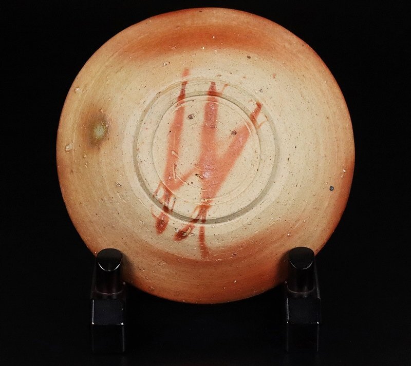 [ золотой -слойный ..] превосходящий . произведение Bizen огонь . круг тарелка . человек национальное достояние первое поколение чёрный рисовое поле .... коробка гарантия 15507