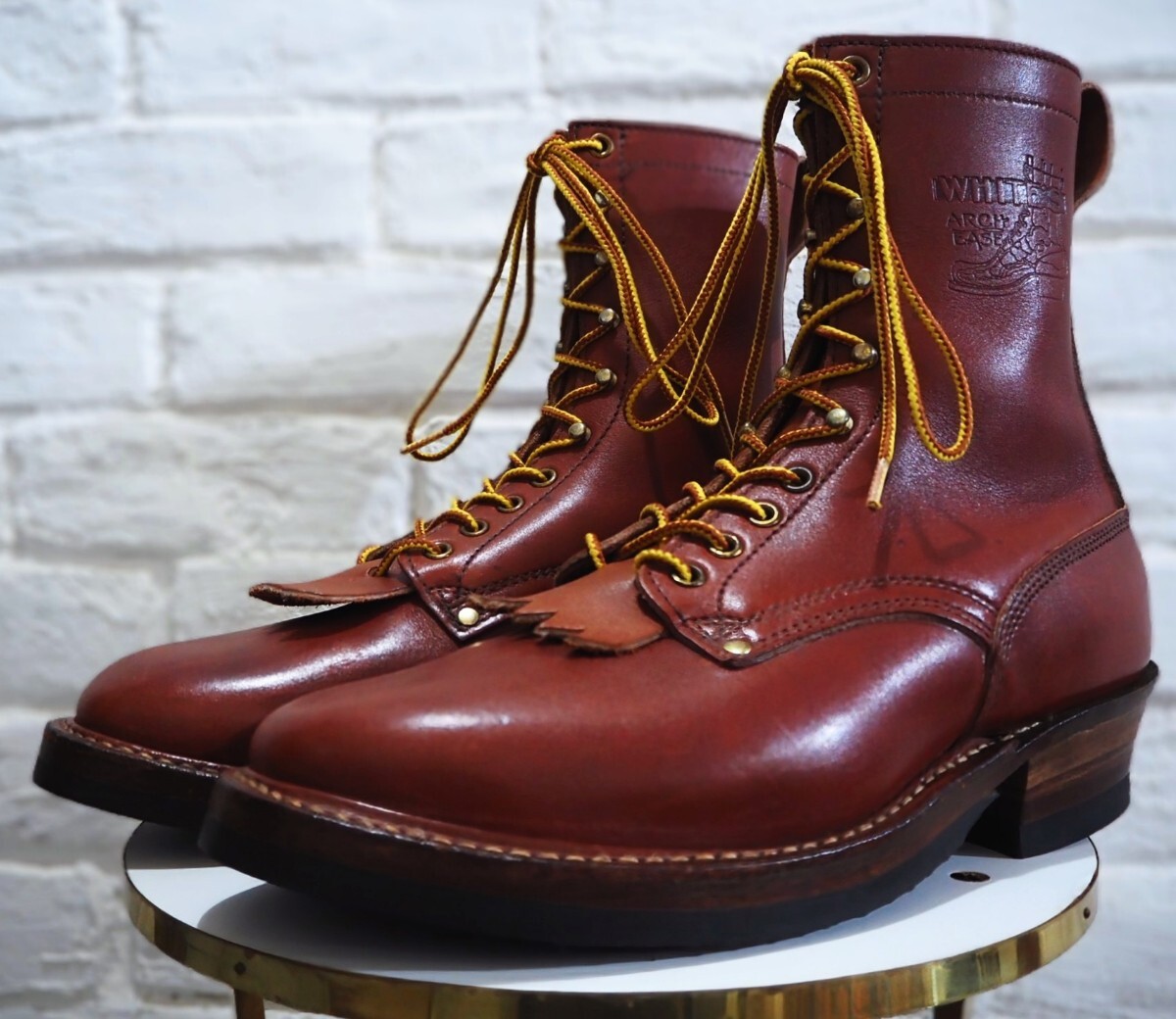 [.. надеть обувь только / Flat box ]USA производства WHITE'S/ ho waitsu затонированный джемпер roga- ботинки 9E 27cm соответствующий красный Brown /wesco redwing