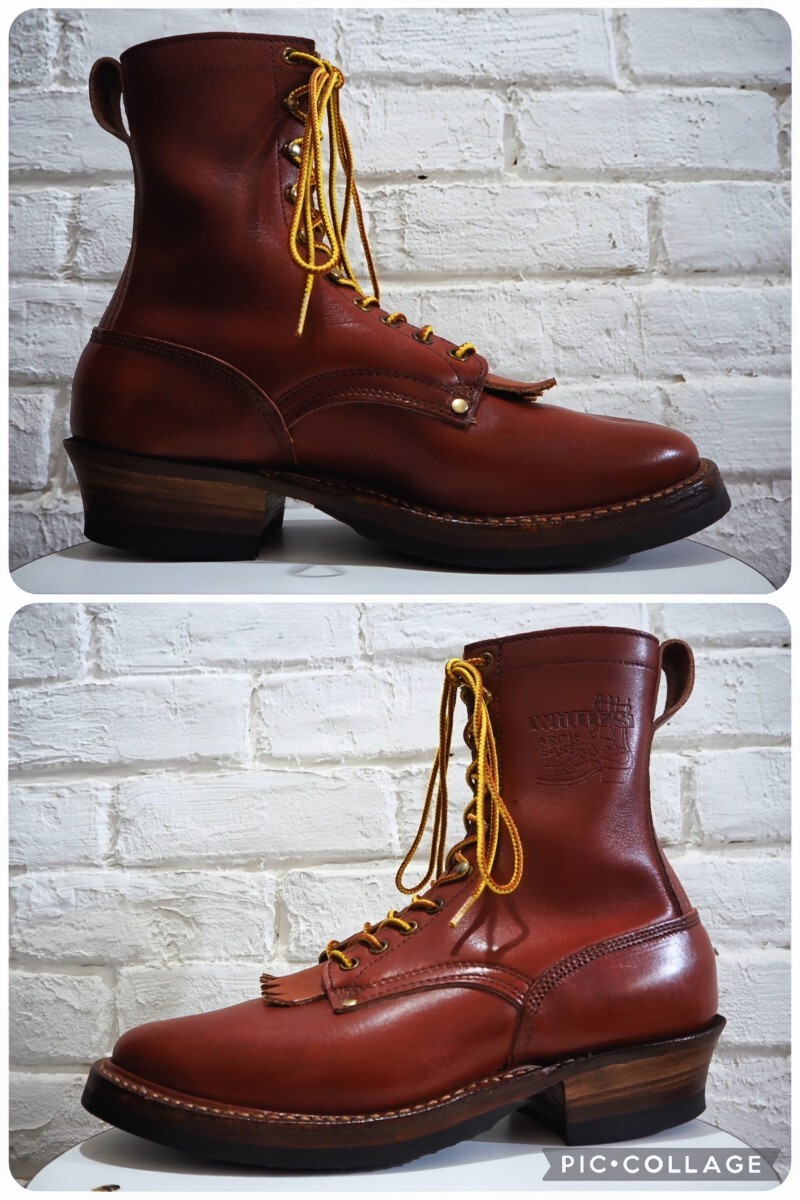 [.. надеть обувь только / Flat box ]USA производства WHITE'S/ ho waitsu затонированный джемпер roga- ботинки 9E 27cm соответствующий красный Brown /wesco redwing
