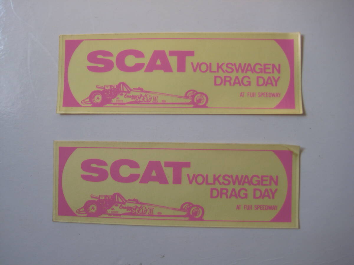 SCATステッカー VWビートル クレイジィスキャットⅡステッカー ビートルドラックレースカー ２枚_画像1