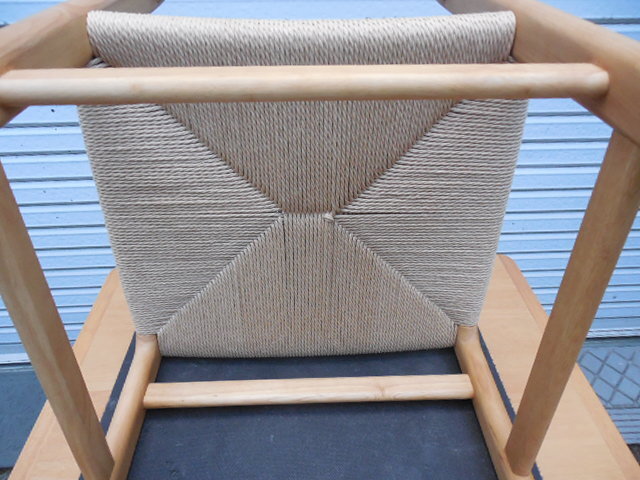 無印良品・木製ペーパーコードチェア・1脚・ナチュラル・ラバーウッド　　 サイズ　W44.5×D44×H78-SH44㎝ 　②　_画像8