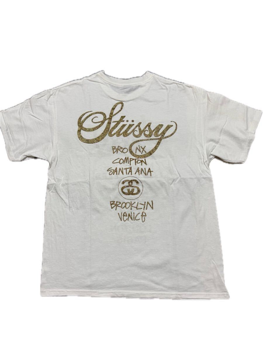 STUSSY ステューシー 25周年記念 WORLD TOUR TEE / Tシャツ / Lサイズ / コットン / ホワイト_画像2