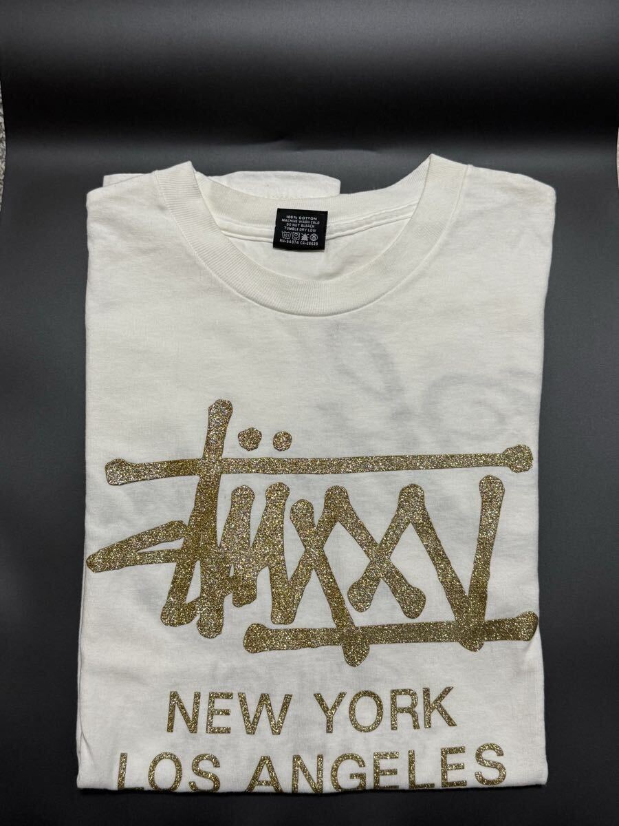 STUSSY ステューシー 25周年記念 WORLD TOUR TEE / Tシャツ / Lサイズ / コットン / ホワイト_画像4
