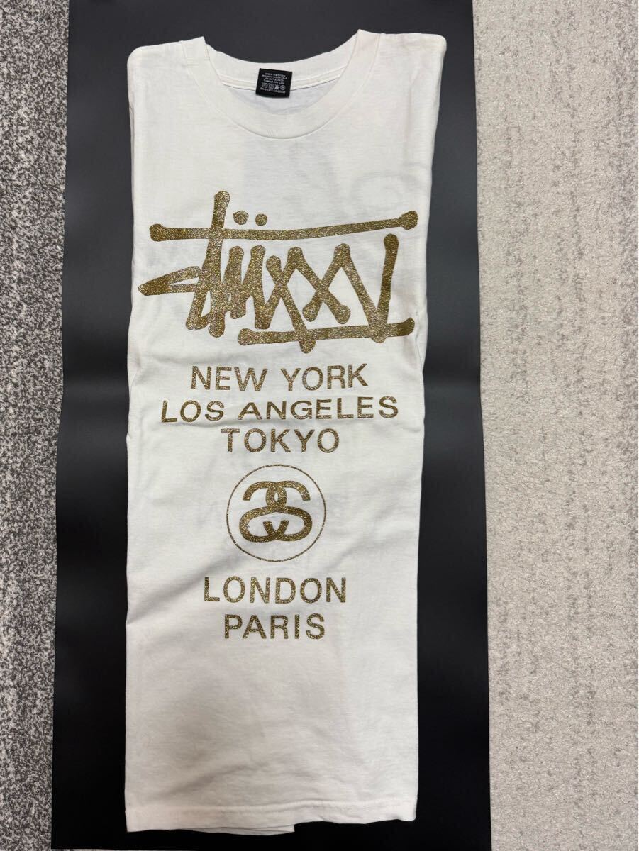 STUSSY ステューシー 25周年記念 WORLD TOUR TEE / Tシャツ / Lサイズ / コットン / ホワイト_画像3