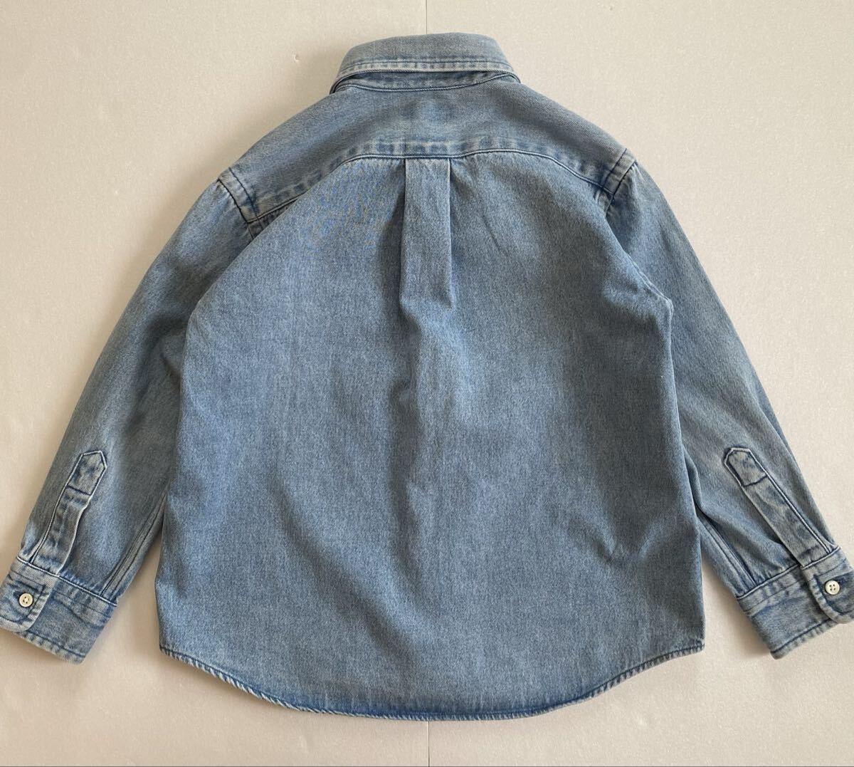 ビンテージ◆希少◆キッズ RALPH LAUREN ラルフローレン デニムシャツ 厚手 デニム 長袖 シャツ ワンポイント ナイガイ ボタンダウン_画像7