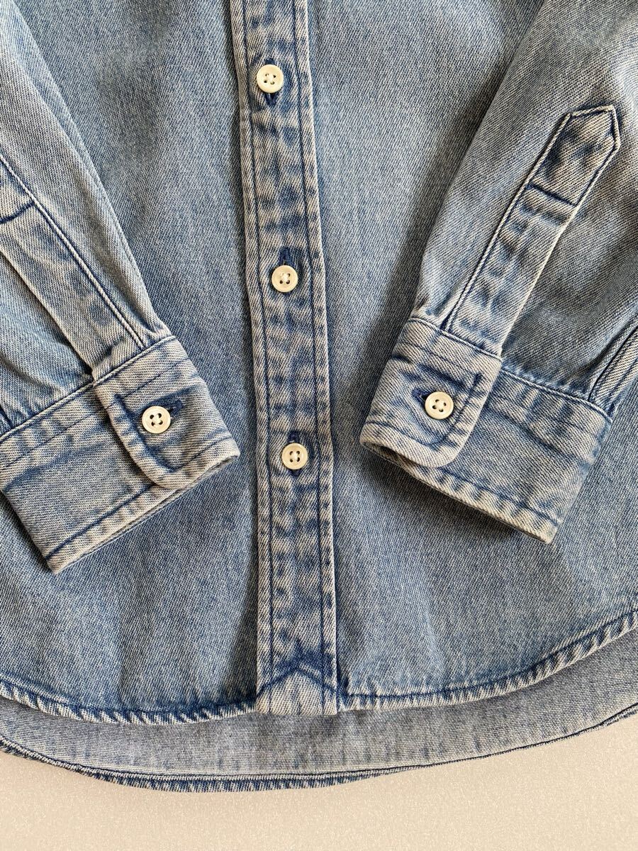 ビンテージ◆希少◆キッズ RALPH LAUREN ラルフローレン デニムシャツ 厚手 デニム 長袖 シャツ ワンポイント ナイガイ ボタンダウン_画像5