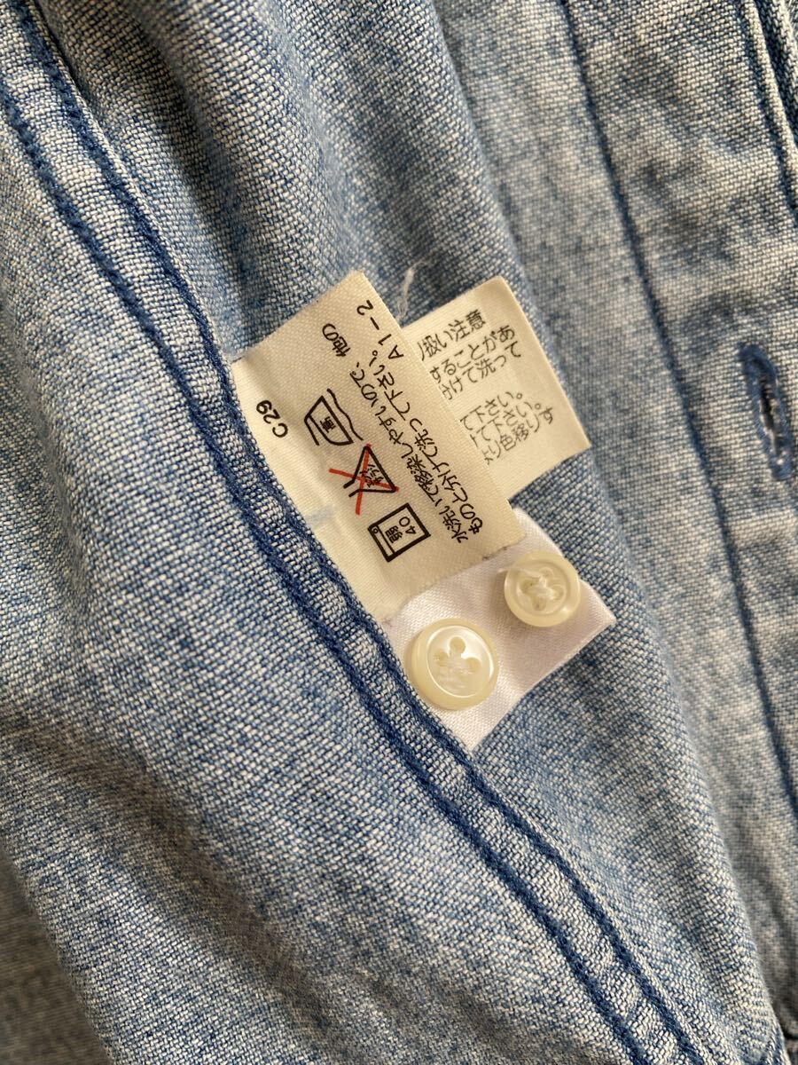 ビンテージ◆希少◆キッズ RALPH LAUREN ラルフローレン デニムシャツ 厚手 デニム 長袖 シャツ ワンポイント ナイガイ ボタンダウン_画像9