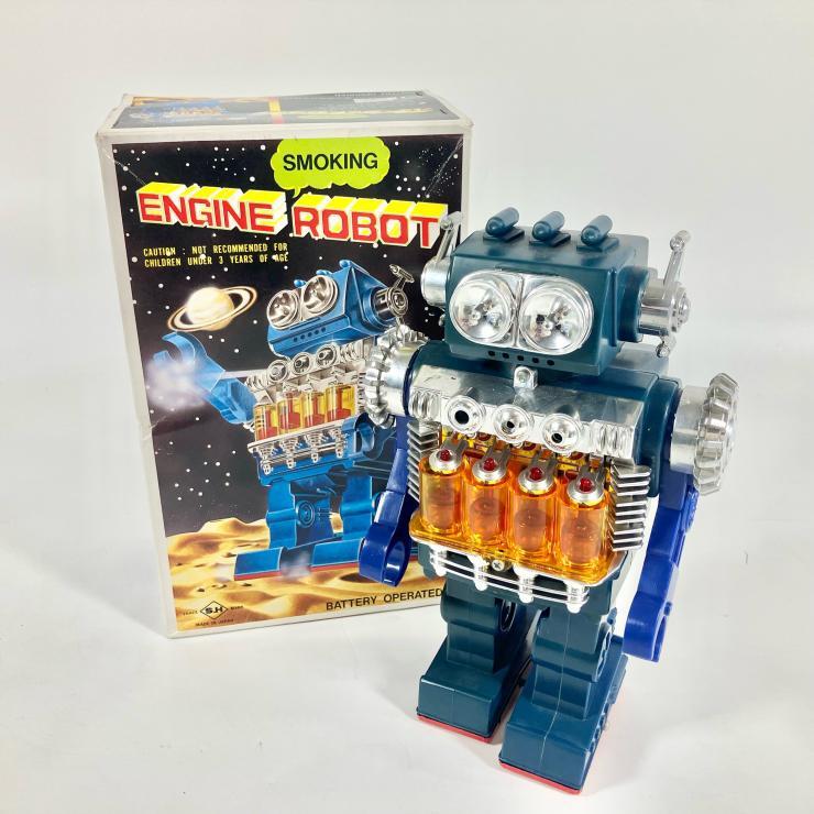 堀川玩具 スモーキング エンジン ロボット ブリキロボット 電池式 おもちゃ ホビー 昭和レトロの画像1