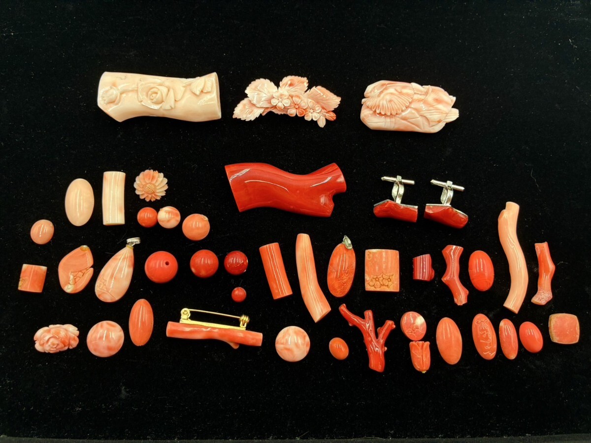 『特大血赤珊瑚』 血赤珊瑚 帯締め 189g 赤珊瑚 ルース 大玉あり コーラル 宝石 TK0927-10_画像1