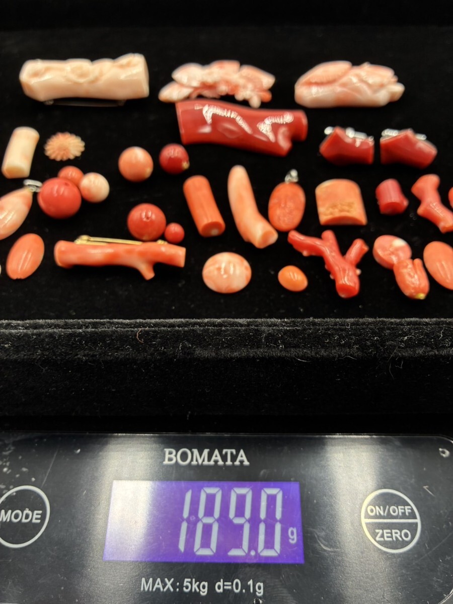 『特大血赤珊瑚』 血赤珊瑚 帯締め 189g 赤珊瑚 ルース 大玉あり コーラル 宝石 TK0927-10_画像2