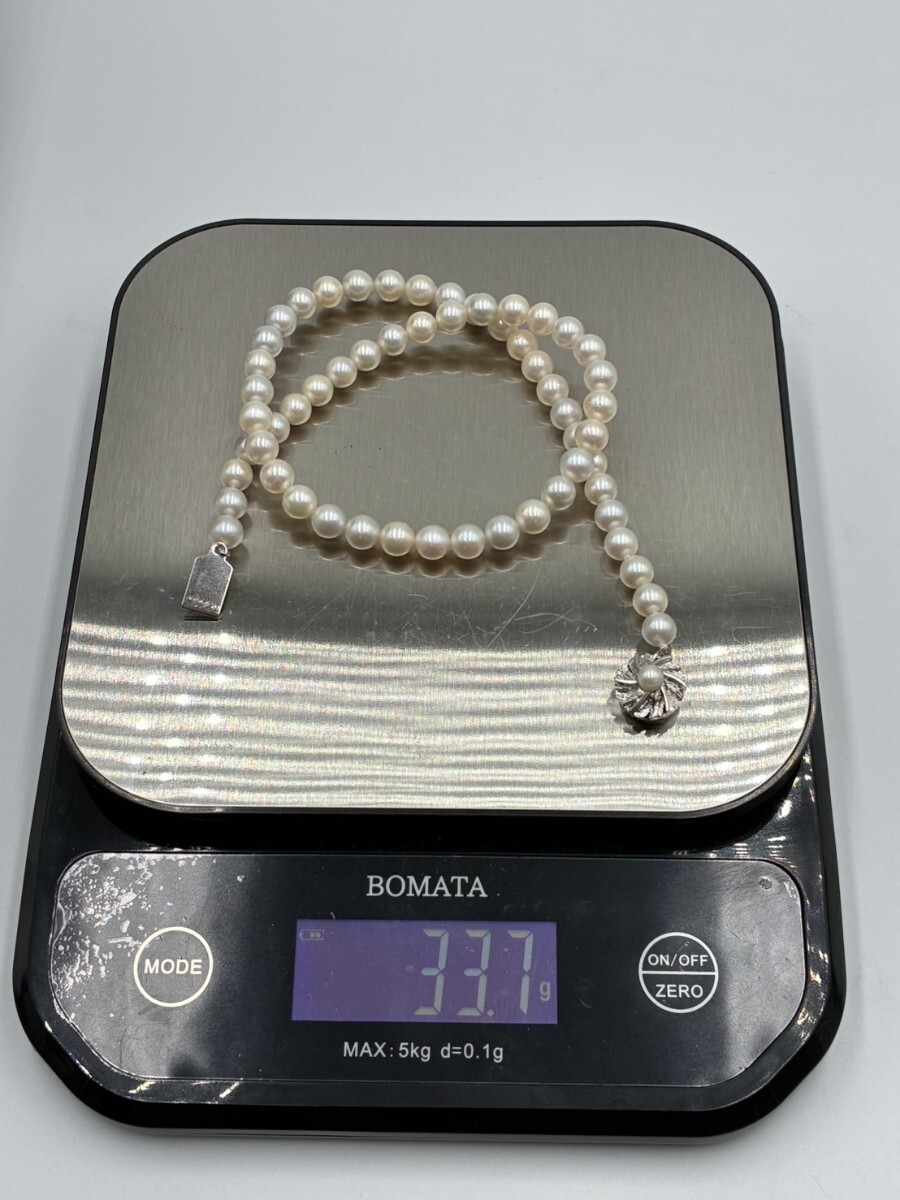 1円スタート アコヤ 真珠 淡水 パールネックレス 留め具シルバー レディース アクセサリー 総重量33.7g AA0930-30_画像8