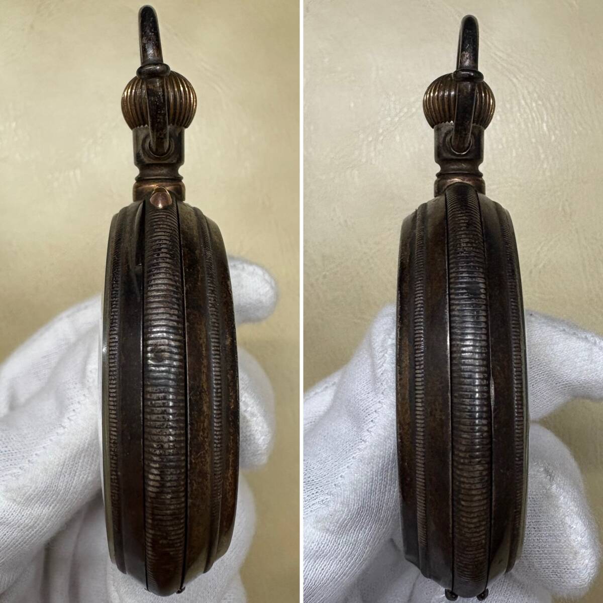 コロン商会　商館時計　J.C&CO 鶴印　手巻き　懐中時計　0.800刻印あり　銀製品_画像7