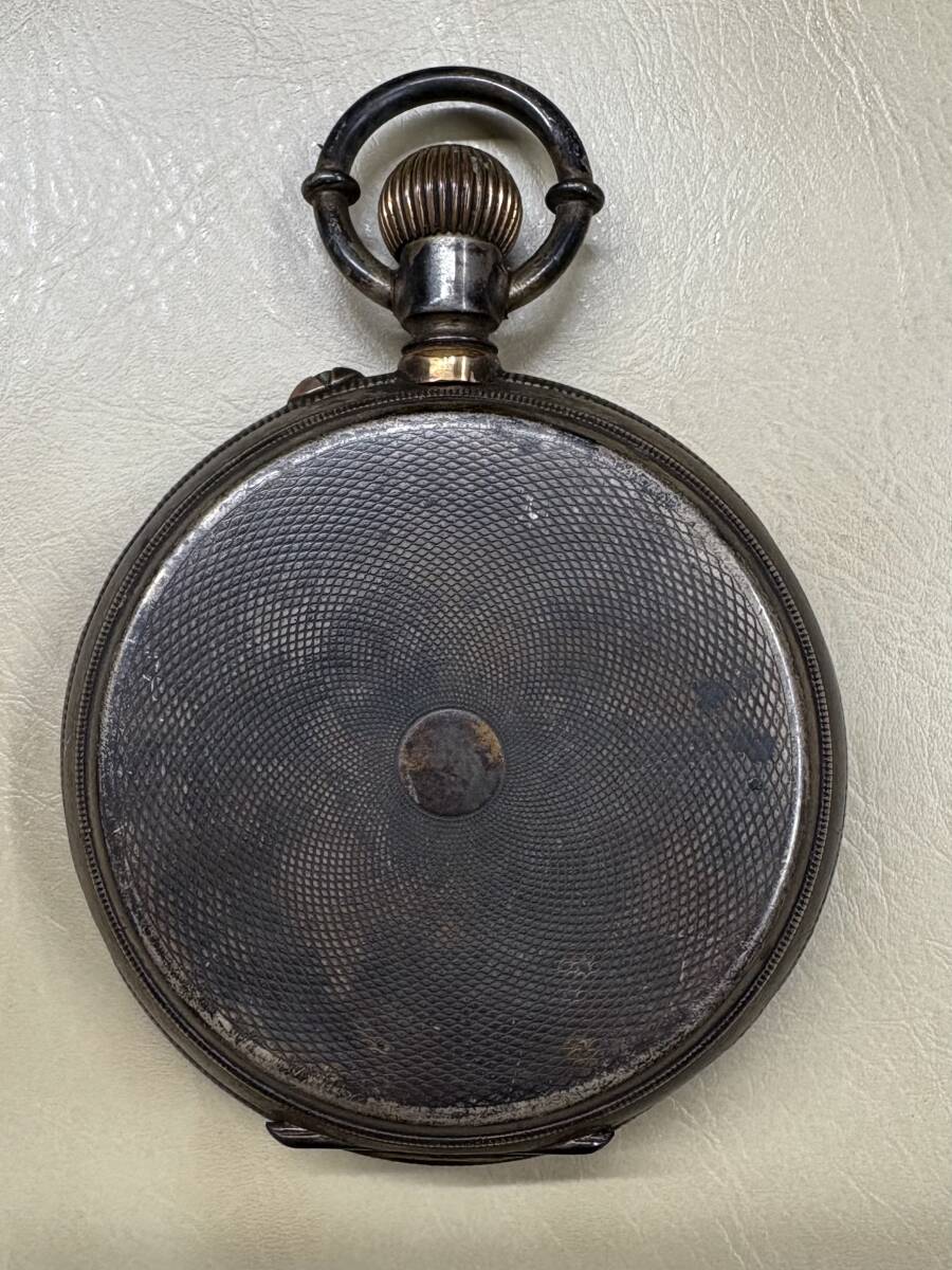 コロン商会　商館時計　J.C&CO 鶴印　手巻き　懐中時計　0.800刻印あり　銀製品_画像6