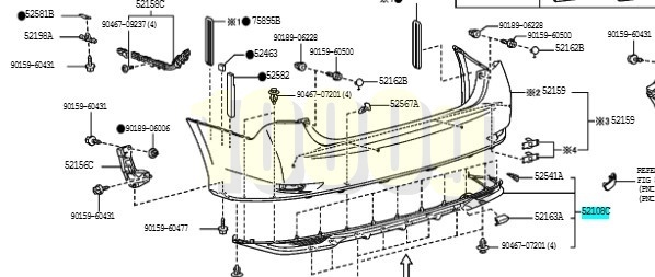【レクサス純正新品】LEXAS 未使用品 ★超希少品★ GS ハイブリット リアバンパー ロア 下側 Fスポーツ 後期 AWL10 GWL10 2015/10-2020/7_画像1