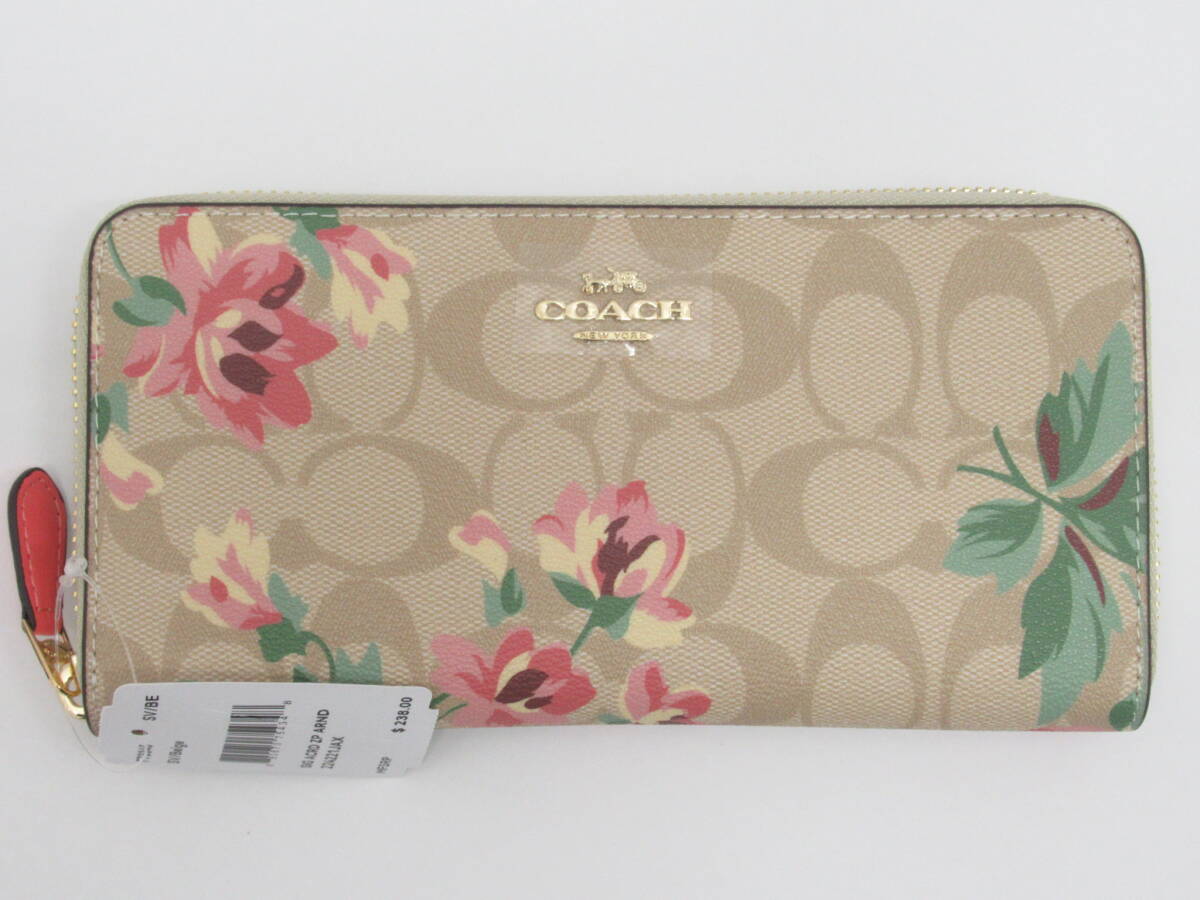 新品◆COACH コーチ ラウンドファスナー長財布 F73345 フローラル リリィ_画像1