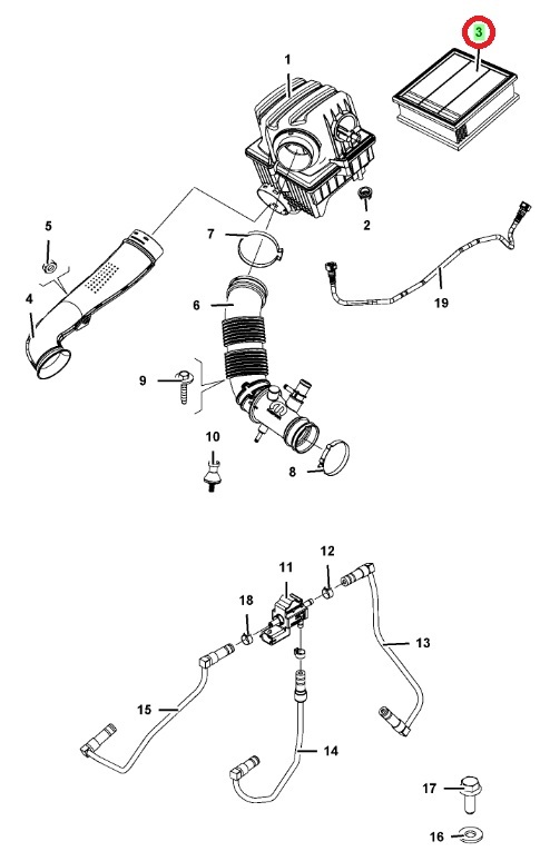 FIAT Fiat 500X 33414 для воздушный фильтр 