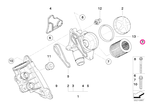 BMW 3シリーズ(F30) 3F30用 オイルフィルター_画像2