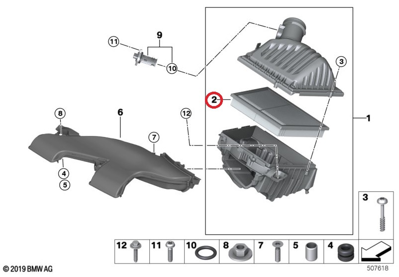 BMW MINI Mini с откидным верхом (F57) WJ15M для воздушный фильтр 