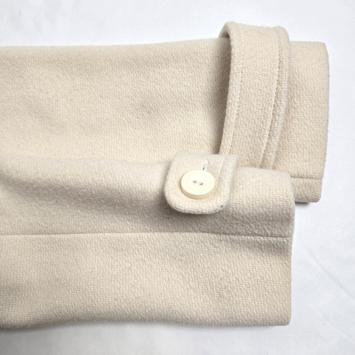 組曲 KUMIKYOKU ウール100％ ステンカラーコート ハーフ丈 アウター 3 アイボリー オンワード樫山 l1025-5_画像6