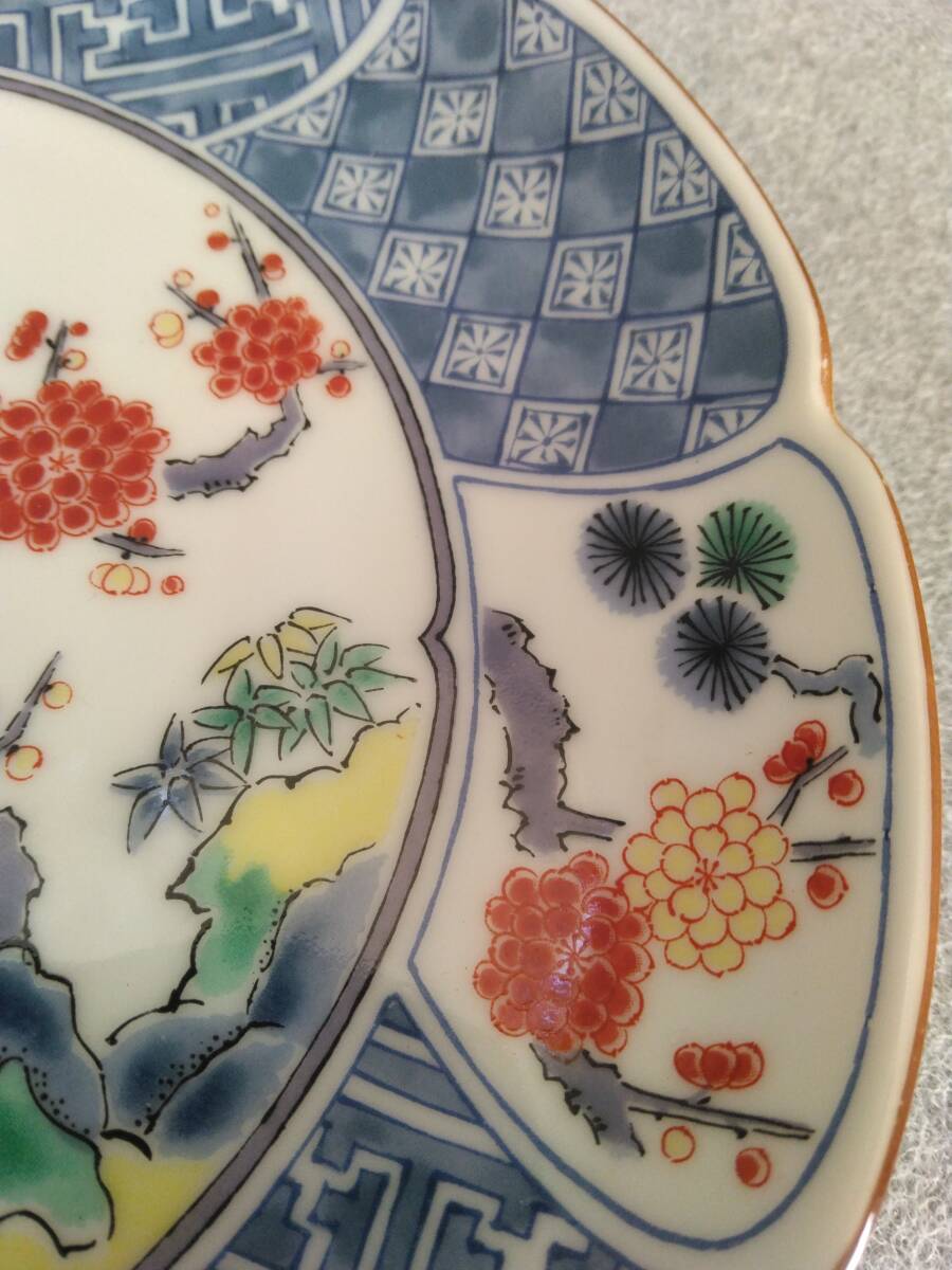 中皿　深皿　庫山窯　色絵皿　柿右衛門風　盛り皿取り皿銘々皿　和食器　18センチ_画像3