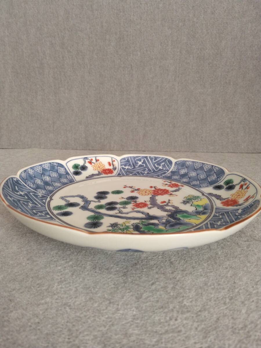 中皿　深皿　庫山窯　色絵皿　柿右衛門風　盛り皿取り皿銘々皿　和食器　18センチ_画像9