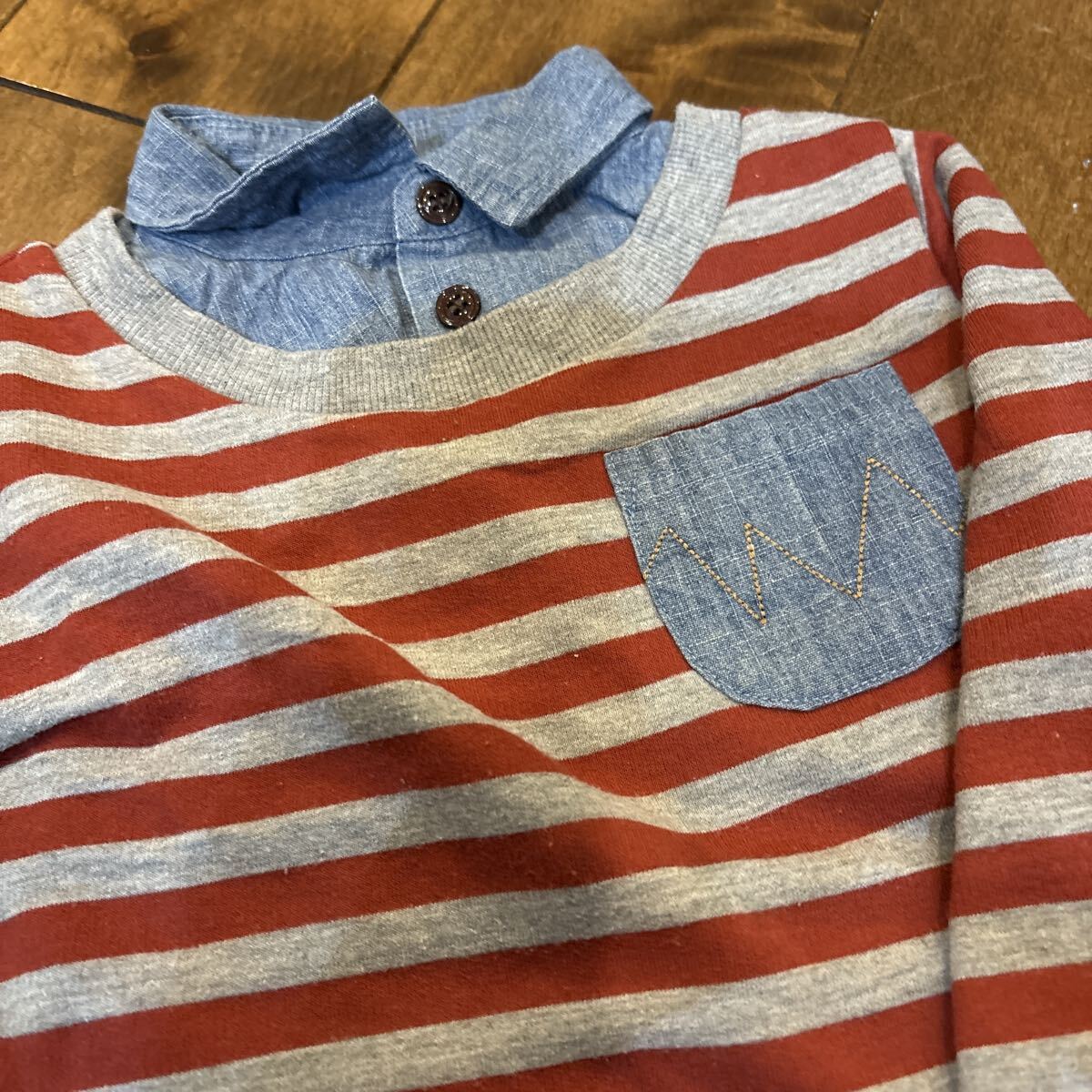 100サイズ キッズ 男の子 長袖シャツ ボトムスセット 子供服_画像2