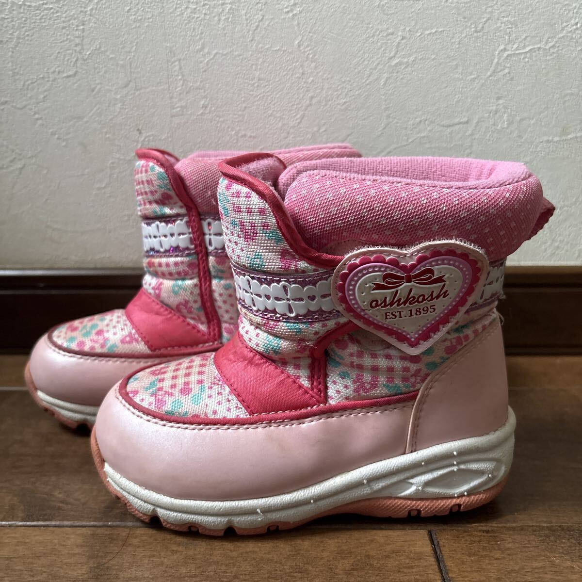 スノーブーツ キッズ 17cm 雪遊び ピンク_画像1