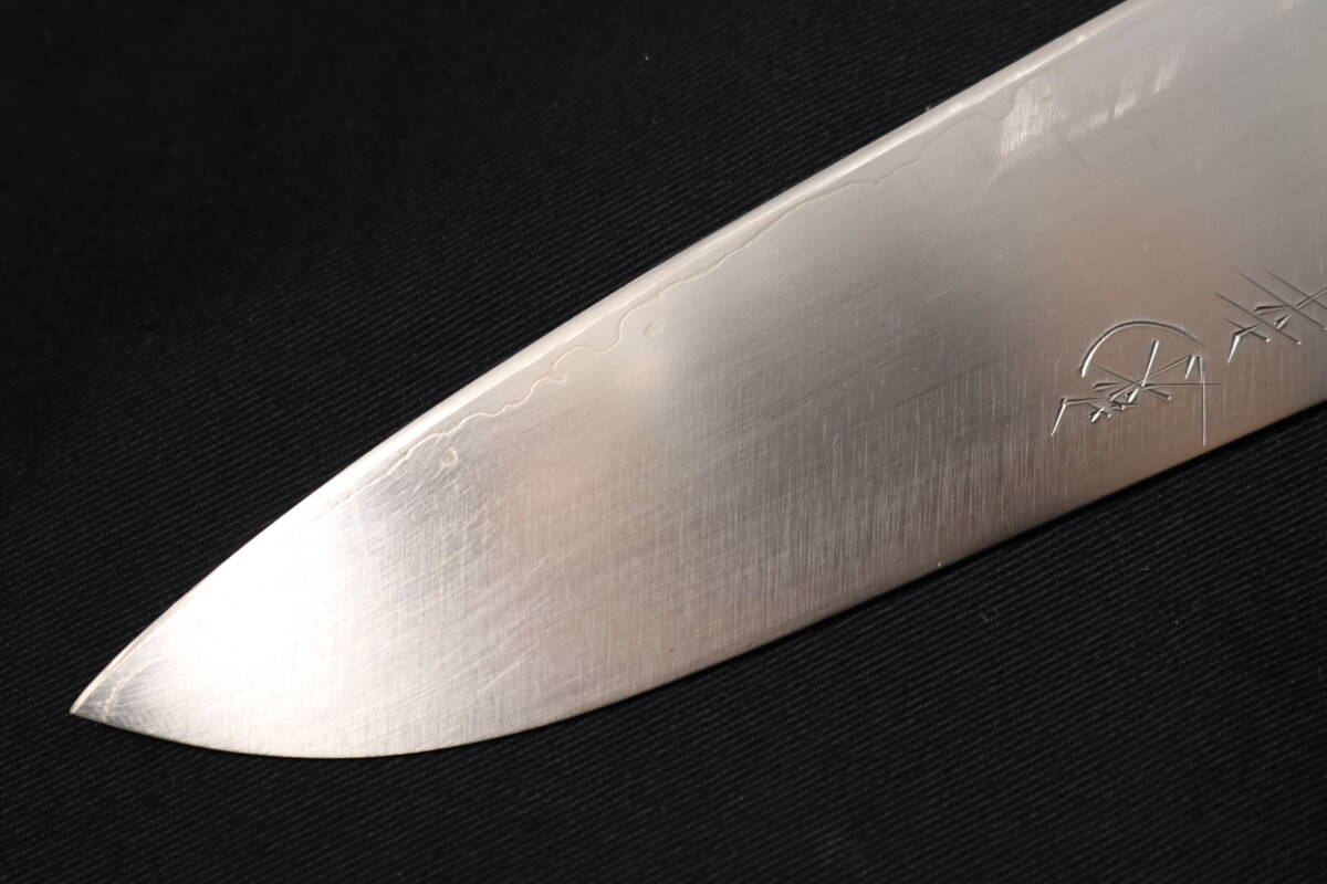 刃長180mm 菊幸作 ツバ付 三徳包丁 硬質三層 スウェーデン鋼 _画像4