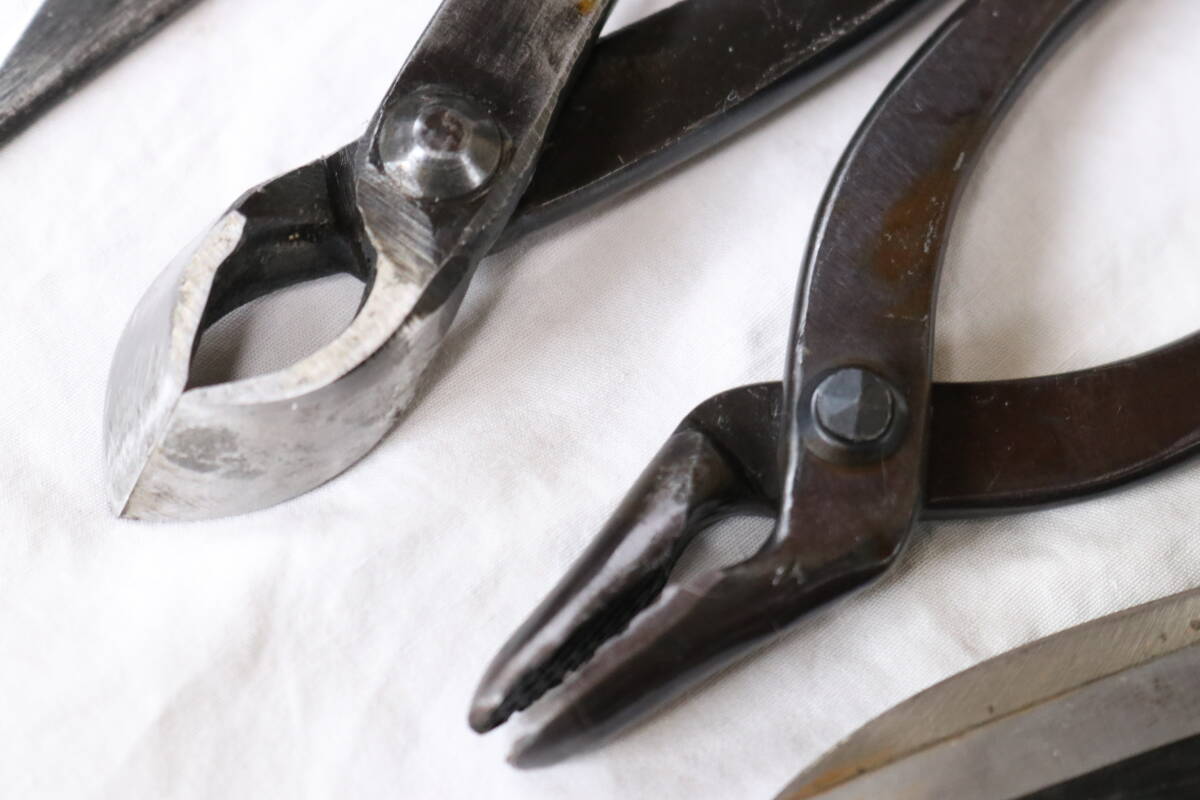 盆栽用具8点セット 鋸、曲り接木小刀、ペンチ、小枝切り鋏、ピンセットなど_画像6