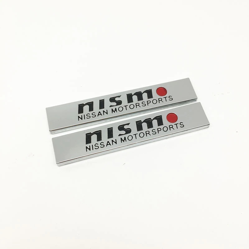 【ゆうパケット送料込】NISMO(ニスモ) エンブレム 2枚組 ミニサイズ 縦1.0cm×横5.9cm 金属製 日産 _画像2