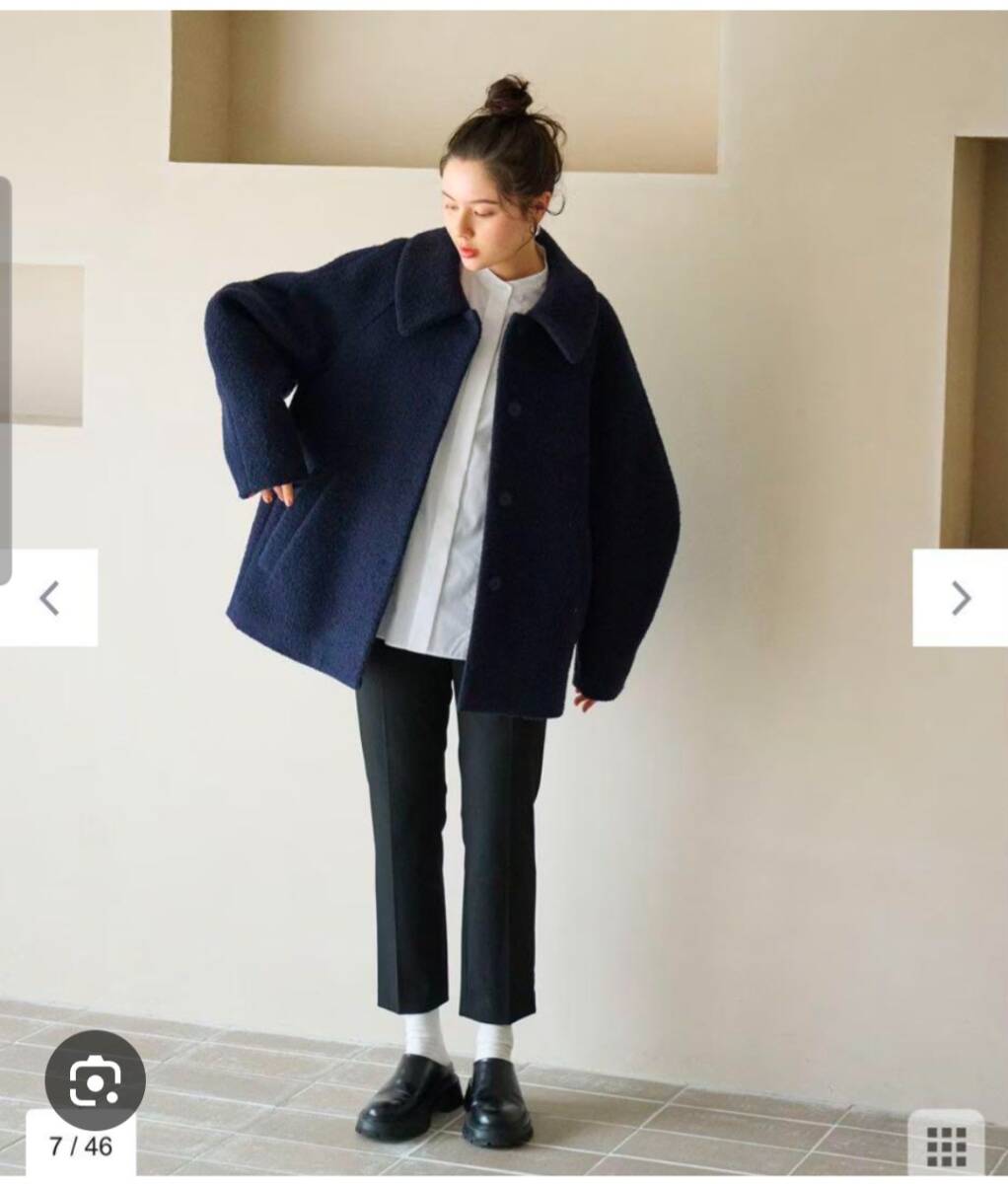 美品☆ハッシュニュアンス #Newans コート コクーンコート プードル ハーフコート 23区 オンワード 自由区 イエナ好きな方にも 黒_画像1